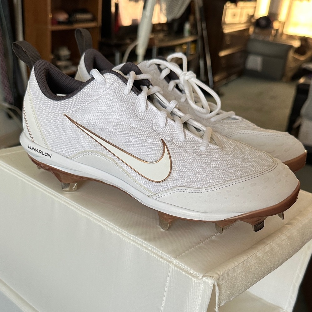 Nike White and Brown Cleats